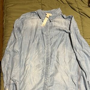 Chico's Sky Blue Denim Blouse